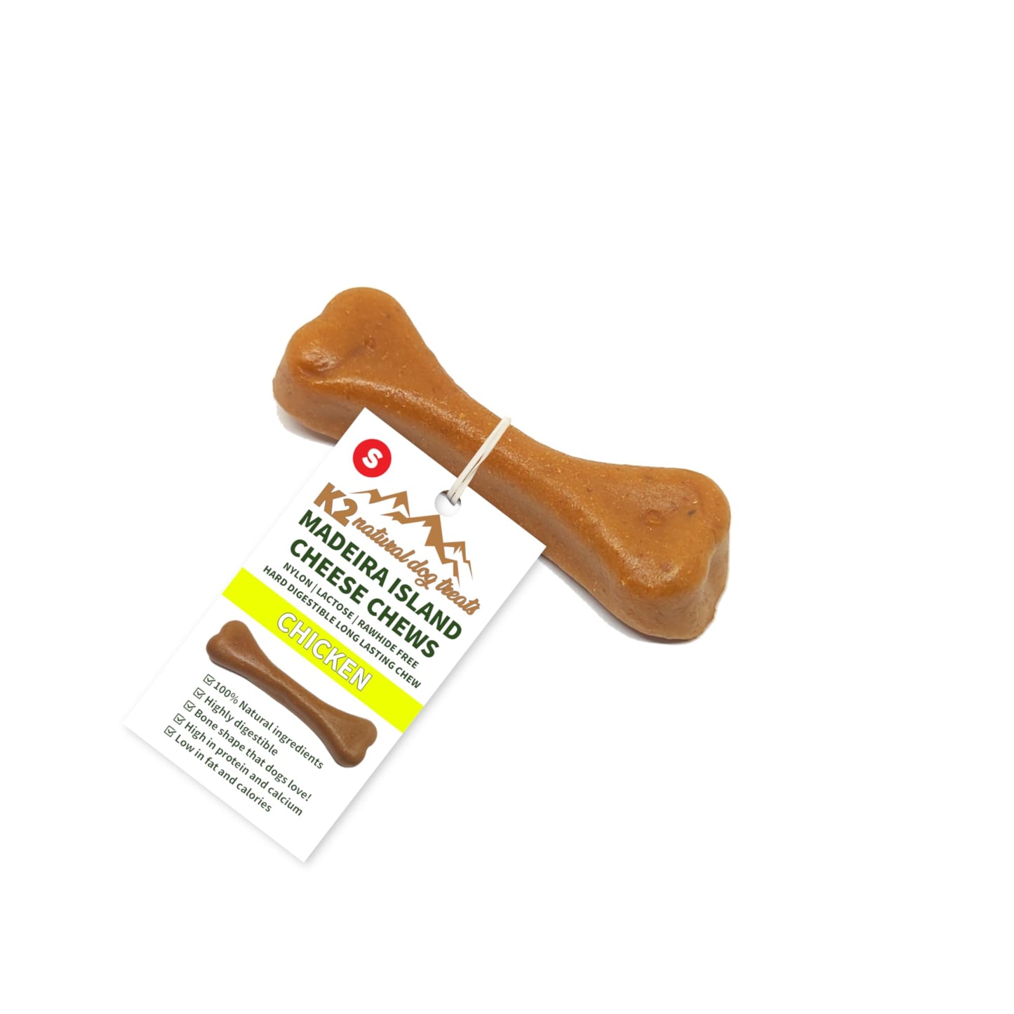 K2 Natural Dog Chews – Cheese & Chicken Chews, Easily Digestible Treats (5 Sizes)