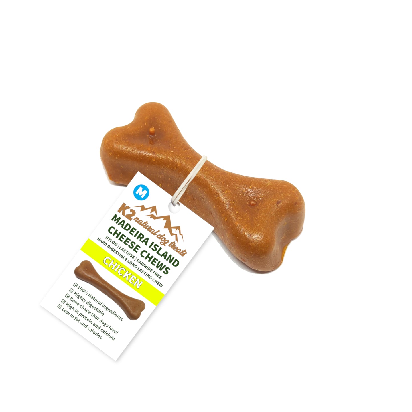 K2 Natural Dog Chews – Cheese & Chicken Chews, Easily Digestible Treats (5 Sizes)