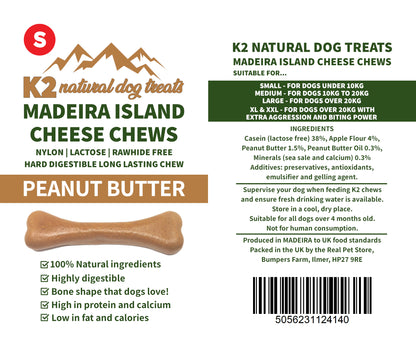 K2 Madeira Island Cheese Chews Peanut Butter Small 