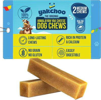 Yakchoo Himalayan Yak Cheese Dog Chews – Medium 70g - 2 Pack