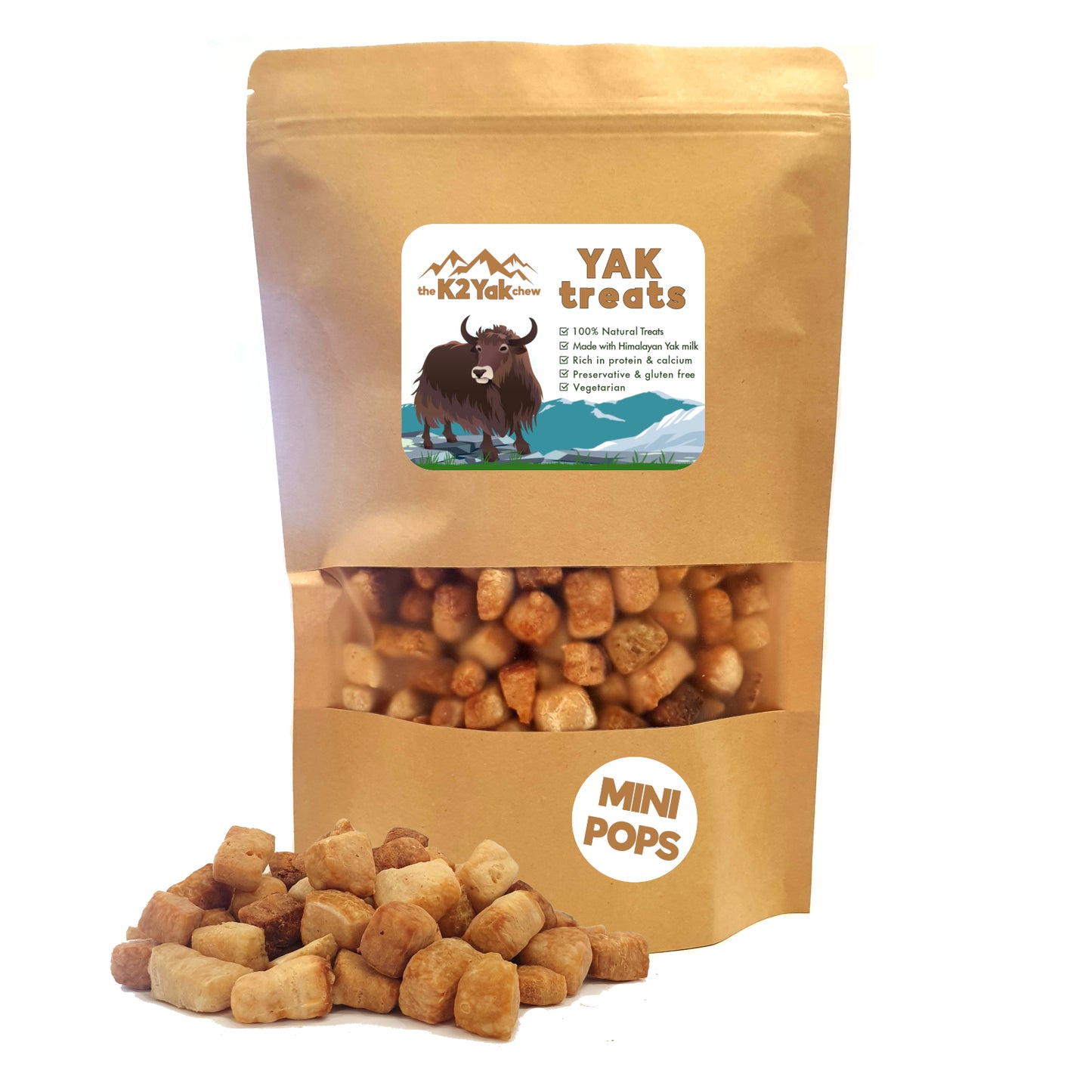 K2 Yak Treats 100% Natural Dog Treats Mini Pops 100g
