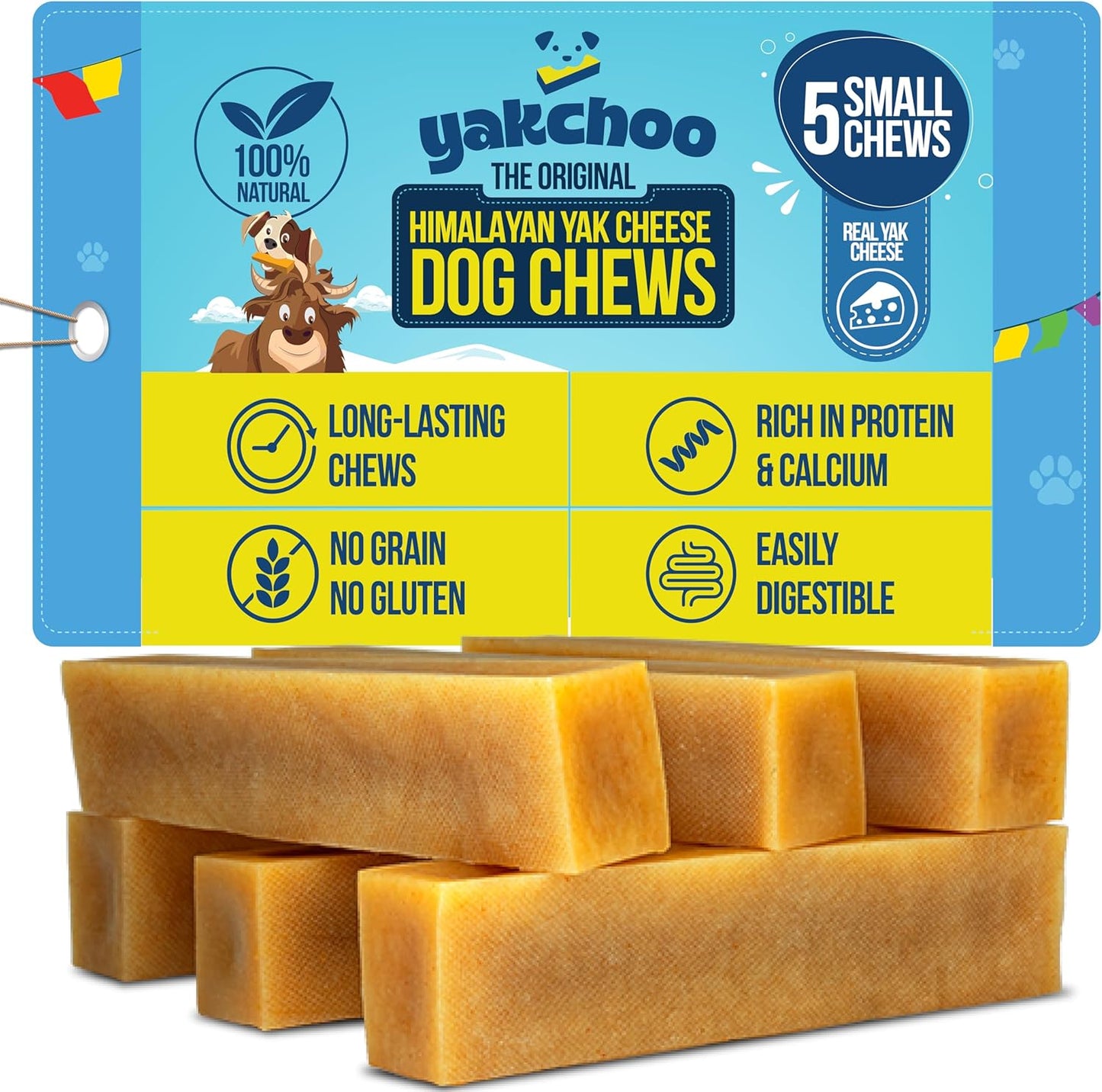 Yakchoo Himalayan Yak Cheese Dog Chews – Small 30g - 5 Pack