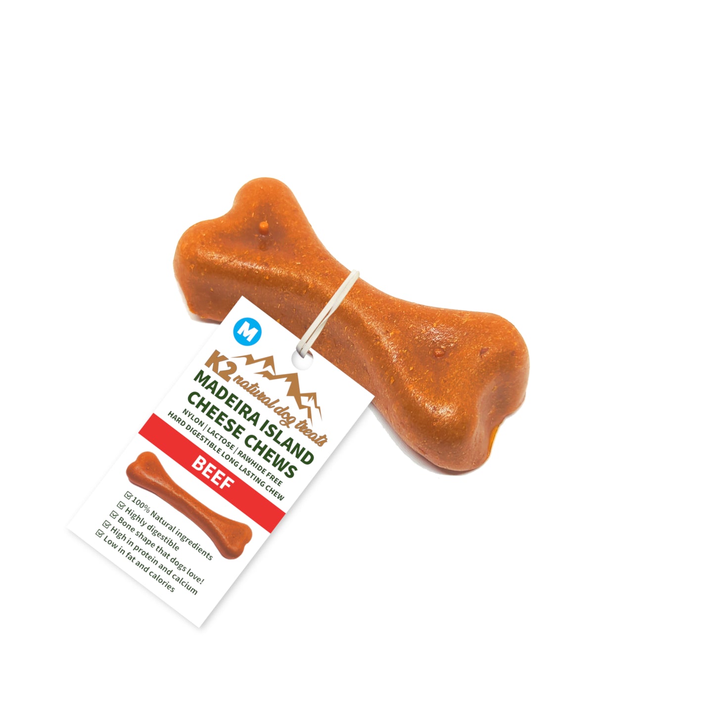 K2 Natural Dog Chews – Cheese & Beef Chews, Easily Digestible Treats (5 Sizes)