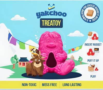 Yakchoo Play Treatoy – Rubber Dog Treat Toy Pink