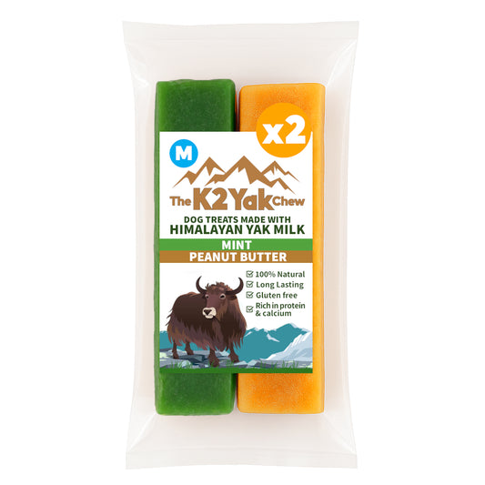 K2 Yak Chew Mint & Peanut Duo 2 Pack Medium — Mint & Peanut Butter