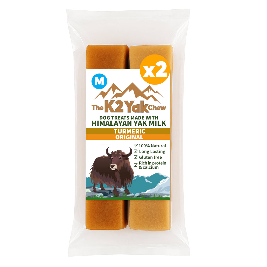 K2 Yak Chew Turmeric Duo 2 Pack Medium — Original & Turmeric