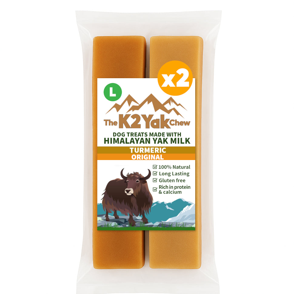 K2 Yak Chew Turmeric Duo 2 Pack Large — Original & Turmeric