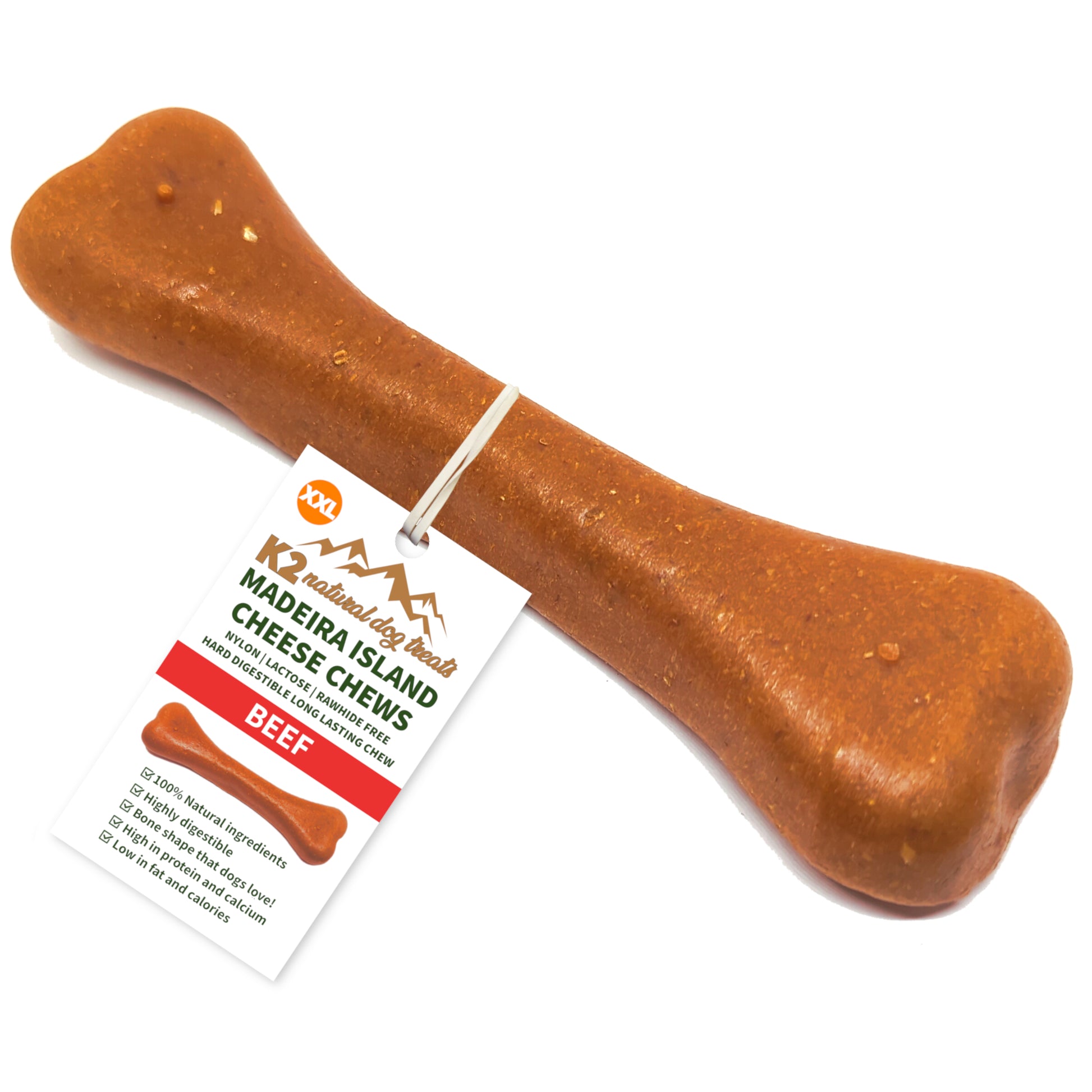 K2 Natural Dog Chews – Cheese & Beef Chews, Easily Digestible Treats (5 Sizes)