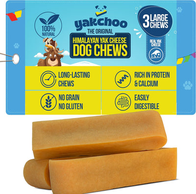 Yakchoo Himalayan Yak Cheese Dog Chews – Large 130g - 3 Pack