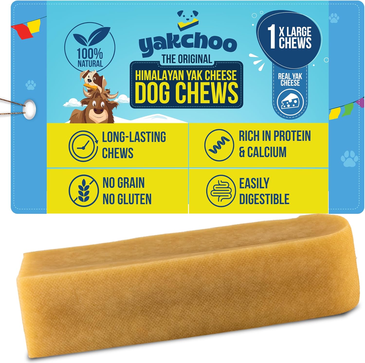Yakchoo Himalayan Yak Cheese Dog Chews – X-Large 150g - 1 or 2 Packs