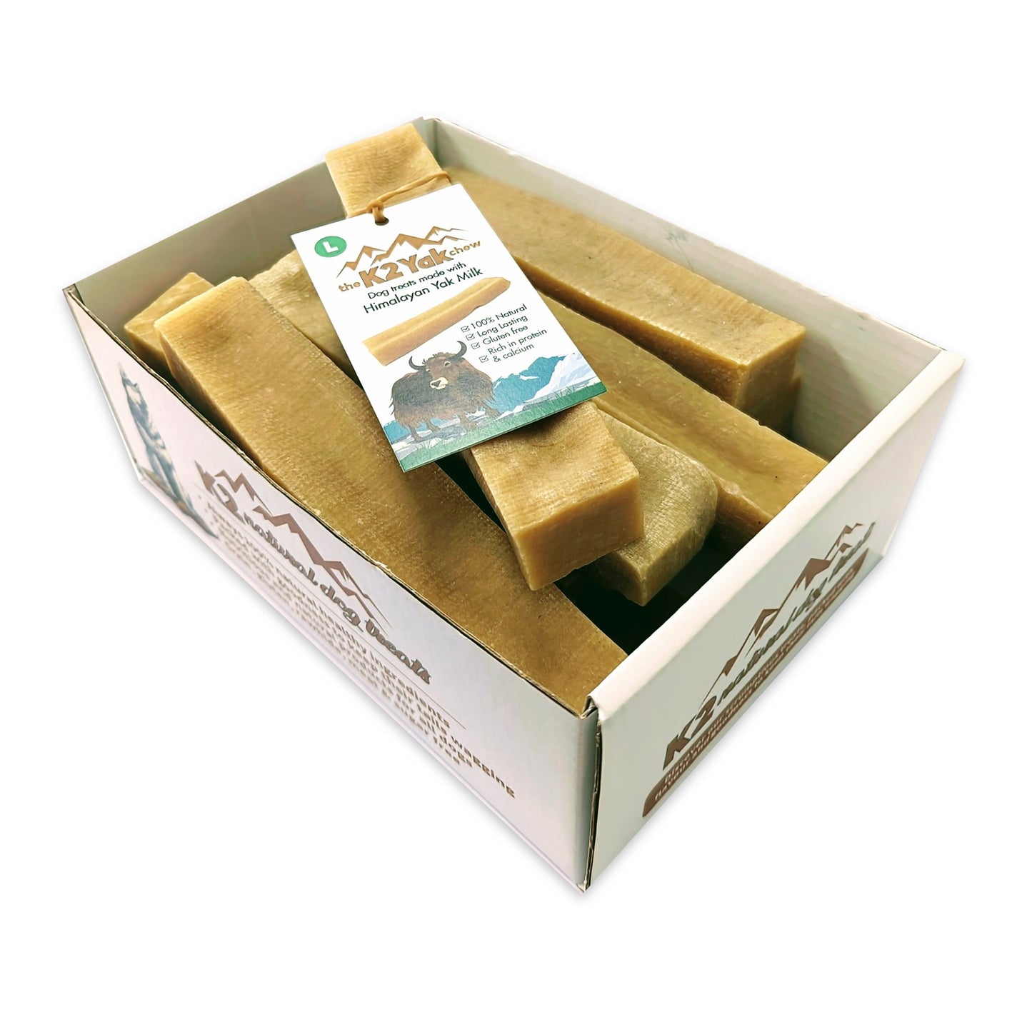 K2 Yak Chews Dog Treats Large - Box of 12