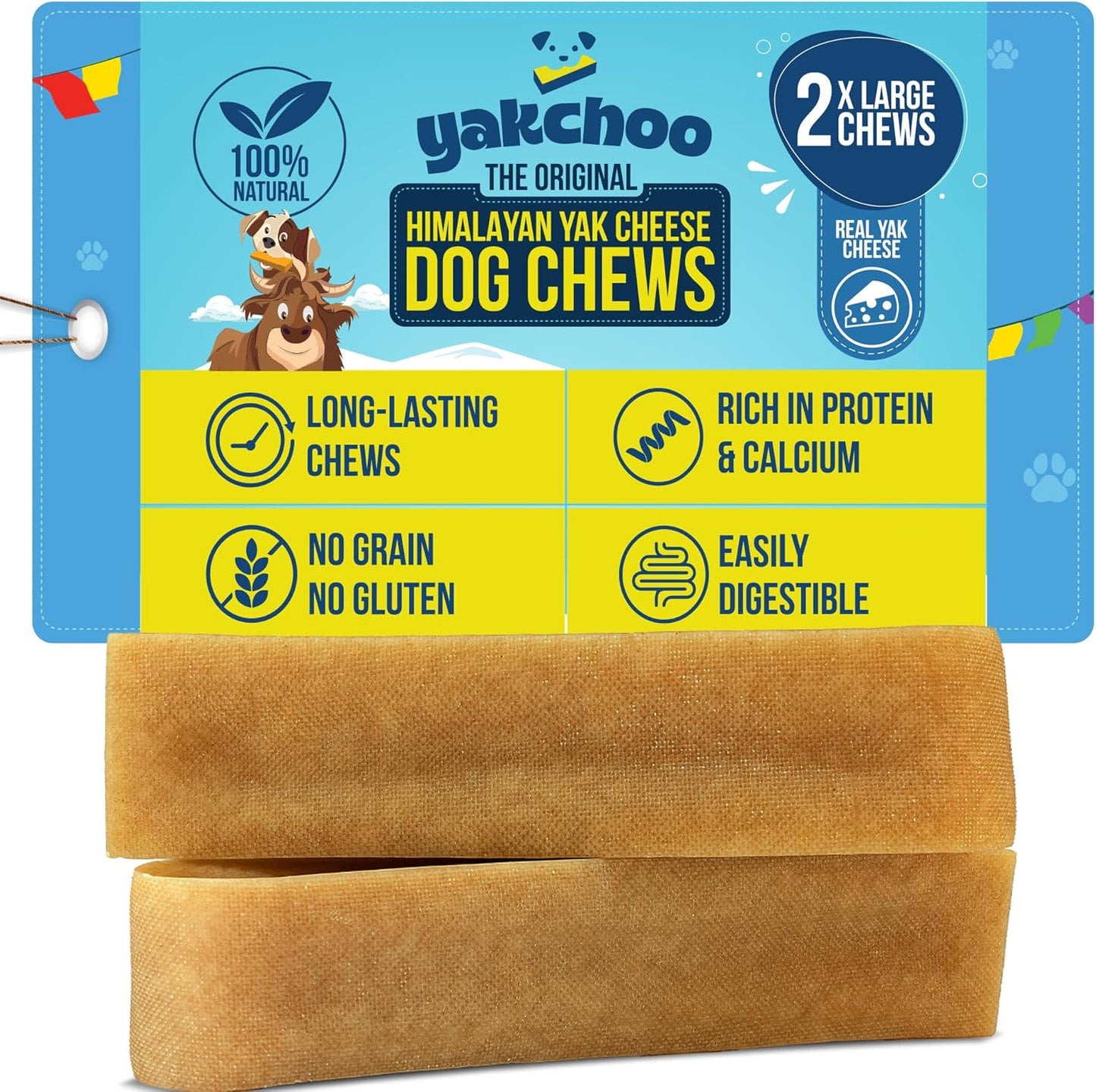 Yakchoo Himalayan Yak Cheese Dog Chews – X-Large 150g - 1 or 2 Packs
