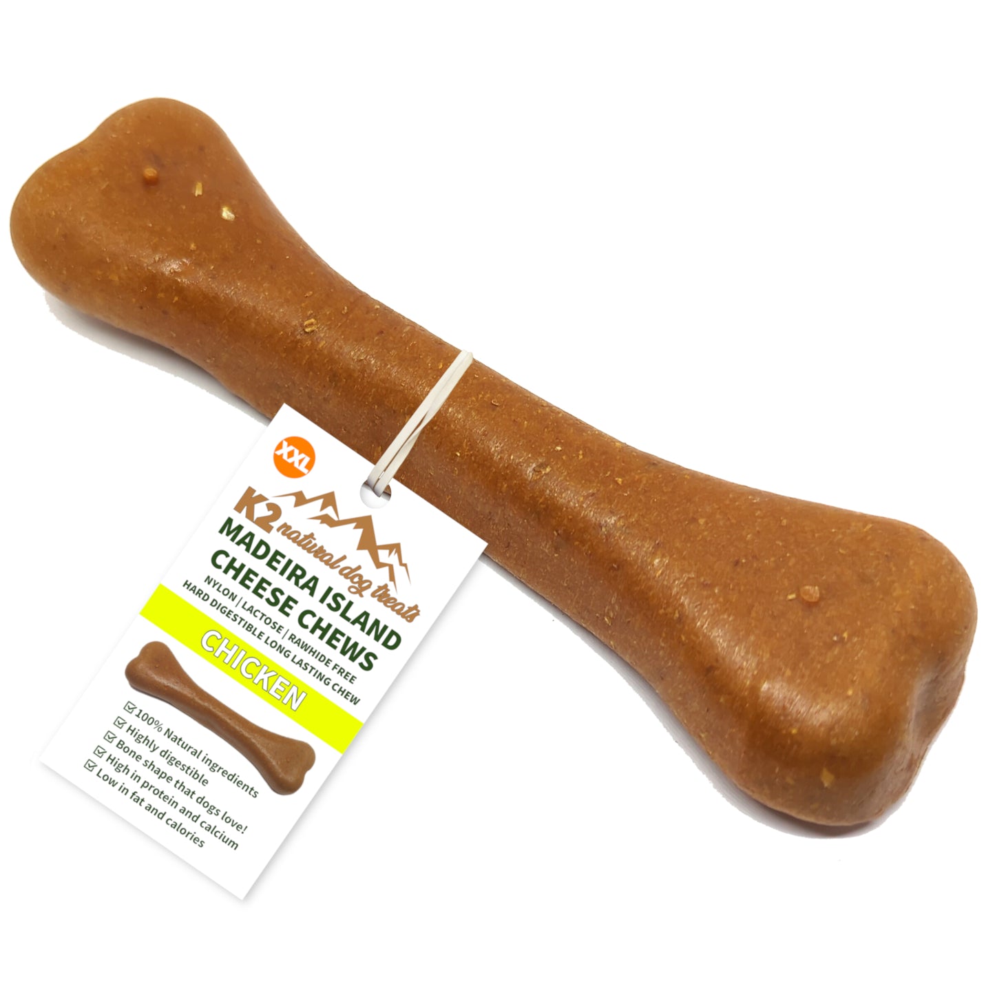 K2 Natural Dog Chews – Cheese & Chicken Chews, Easily Digestible Treats (5 Sizes)