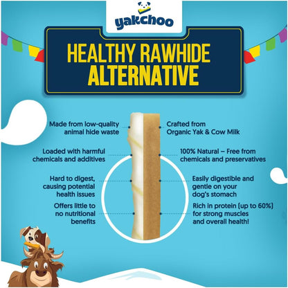 Yakchoo Himalayan Yak Cheese Dog Chews – Large 130g - 2 or 3 Packs