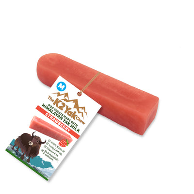 K2 Yak Chews Dog Treats Strawberry Flavour Medium 70-80g