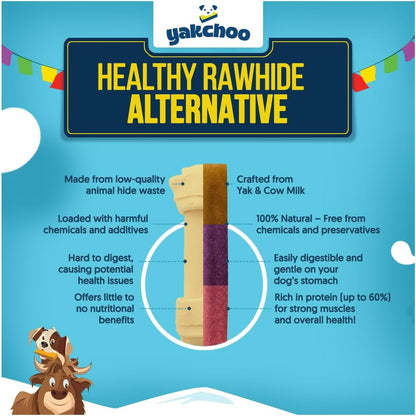 Yakchoo Himalayan Yak Cheese Dog Chews – Medium 70g - Blueberry Strawberry & Peanut Butter 3 Pk