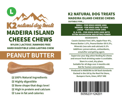 K2 Madeira Island Cheese Chews Peanut Butter Large